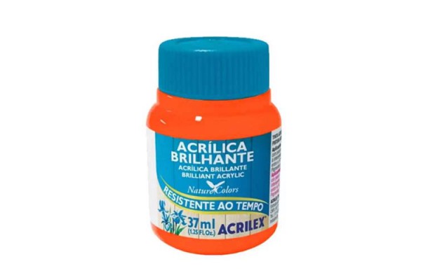 TINTA ACRILICA BRILHANTE ACRILEX  37ML LARANJA 